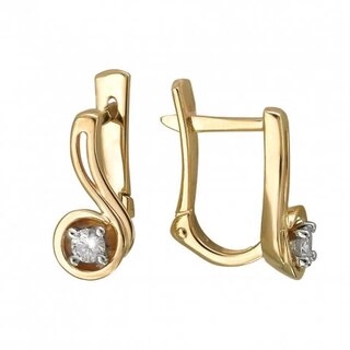 Серьги Эстет 01С168171Ж 3,08гр 0,08ct. 