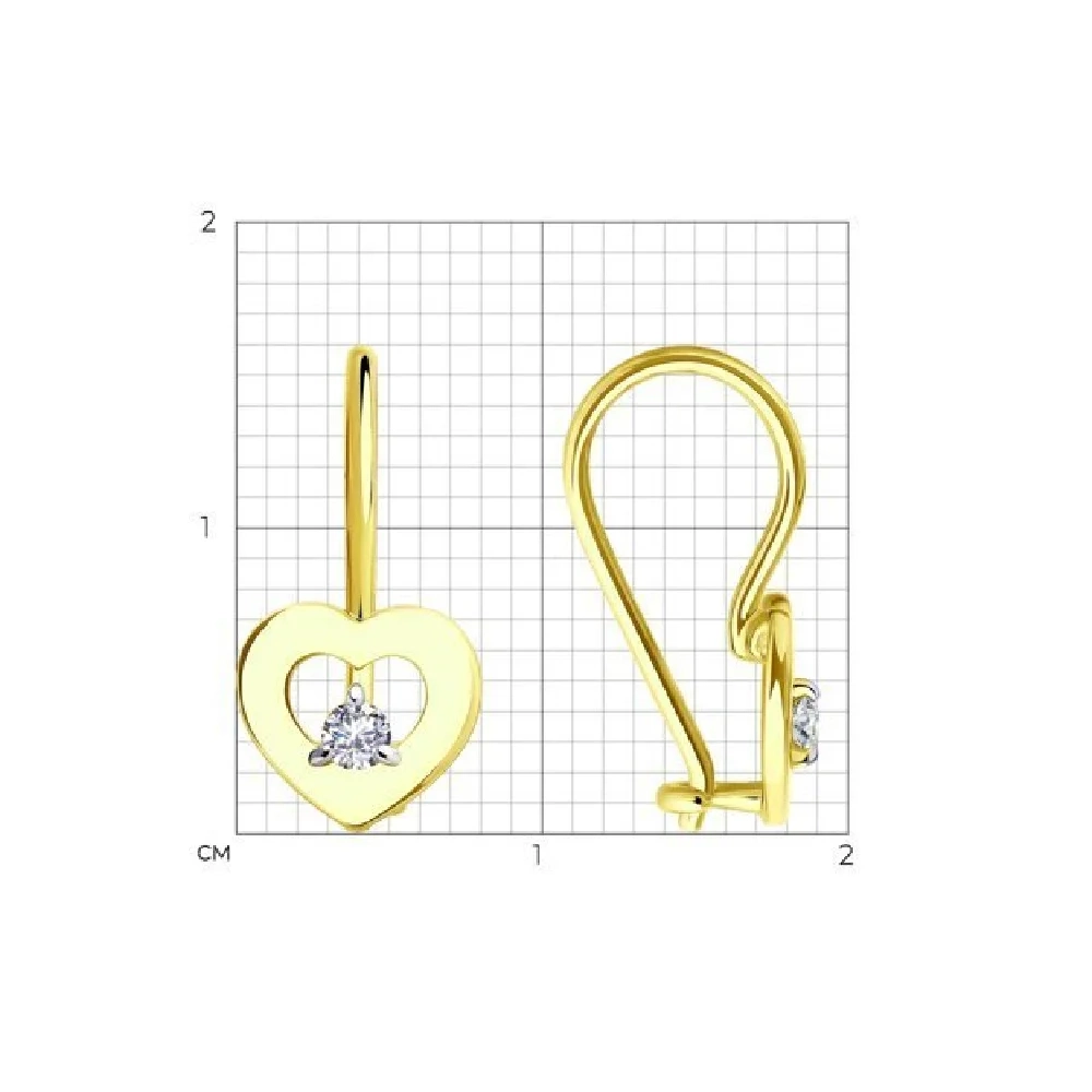 Серьги Diamant 53-120-02252-1 0.95гр - фото 4