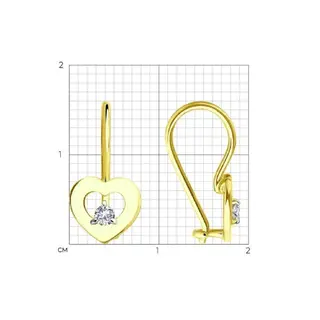 Серьги Diamant 53-120-02252-1 0.95гр