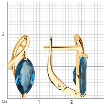 Серьги SOKOLOV 727824 вес 3.21 г золото, топаз 102285249 