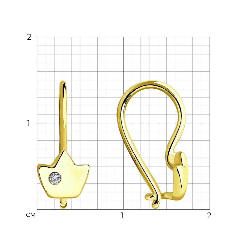 Серьги Sokolov 1021451-2 0,98гр. - фото 2