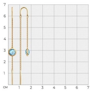 Серьги-цепочки Diamant 51-320-01420-1 вес 1.42 г золото, топаз 