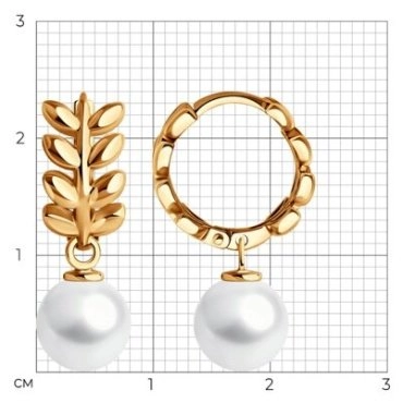 Серьги SOKOLOV 792430 вес 4.62 г золото, жемчуг 