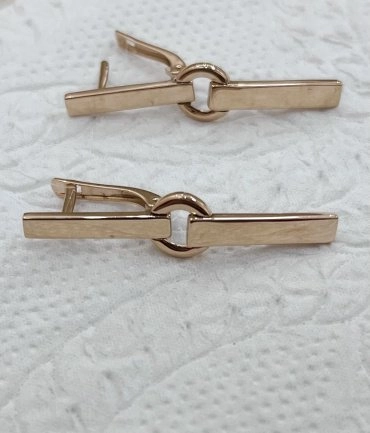 Серьги Александра Кл4124а-01 вес 4.2 г золото, без вставок 