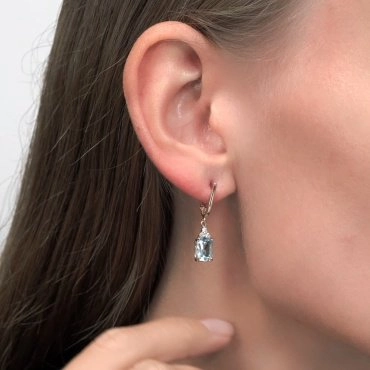 Серьги SOKOLOV 727549 вес 2.89 г золото, топаз, фианит 117975266 