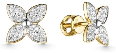 Пусеты Mi Amor с/573-320 вес 1.85 г золото, бриллиант 