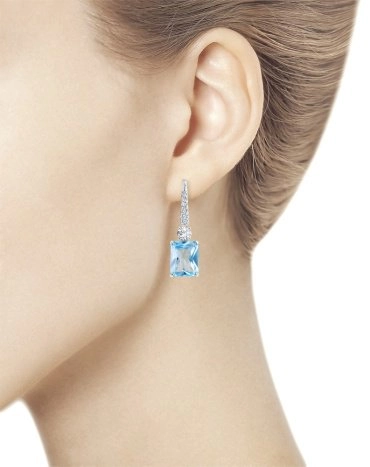 Серьги SOKOLOV 726953 вес 4.75 г золото, топаз 