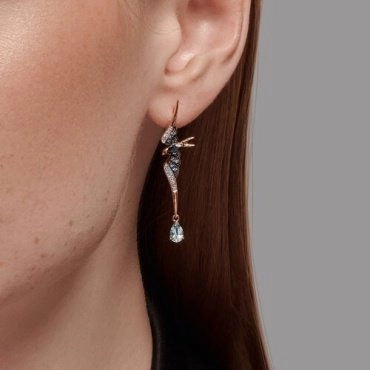 Серьги SOKOLOV 728650 вес 4.88 г золото, топаз 