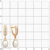 Серьги Dinastia 004402-1612 3,72гр  - фото 3