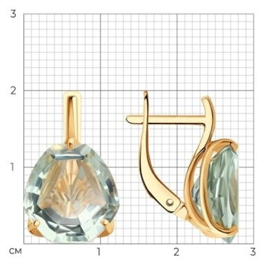 Серьги SOKOLOV 728467 вес 4.59 г золото, аметист 