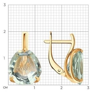 Серьги SOKOLOV 728467 вес 4.59 г золото, аметист 