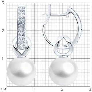 Серьги SOKOLOV 792240 вес 7.43 г золото, жемчуг, фианит Swarovski 101244180 