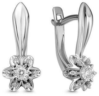 Серьги Mi Amor С/266-220 вес 2.35 г золото, бриллиант 