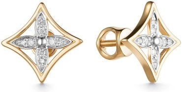 Серьги Mi Amor с2/571-120 вес 2.42 г золото, бриллиант 