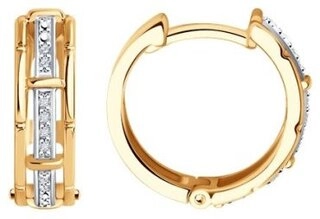 Серьги Diamant 51-220-01695-1 вес 2.97 г золото, бриллиант 