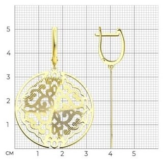 Серьги Diamant 1075008_53-121-02109-2 вес 5.67 г золото, без вставок 