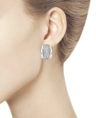 Серьги Diamant 94-120-00655-1 вес 3.53 г серебро, без вставок 