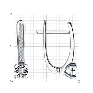 Серьги Sokolov 1021850-3 2.24гр 