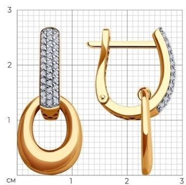 Серьги SOKOLOV 0200344 вес 3.92 г золото, фианит 