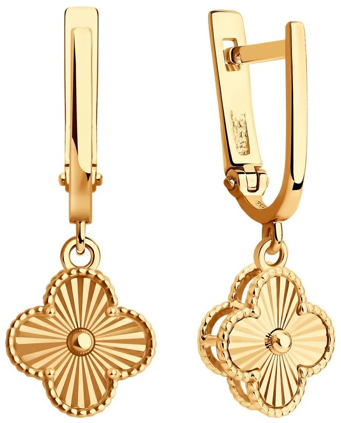 Серьги Diamant 51-121-02245-1 вес 2.62 г золото, без вставок 