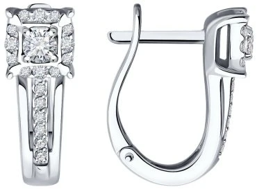 Серьги SOKOLOV 1022138-3 вес 3.12 г золото, бриллиант 