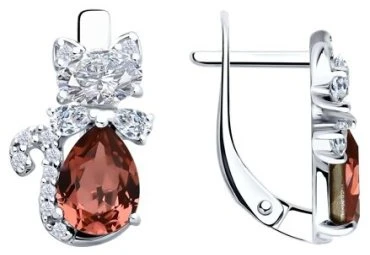 Серьги SOKOLOV 94026667_s вес 3.27 г серебро, кристалл, фианит 