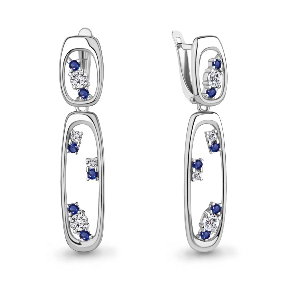 Серьги Aquamarine 49803АБ 