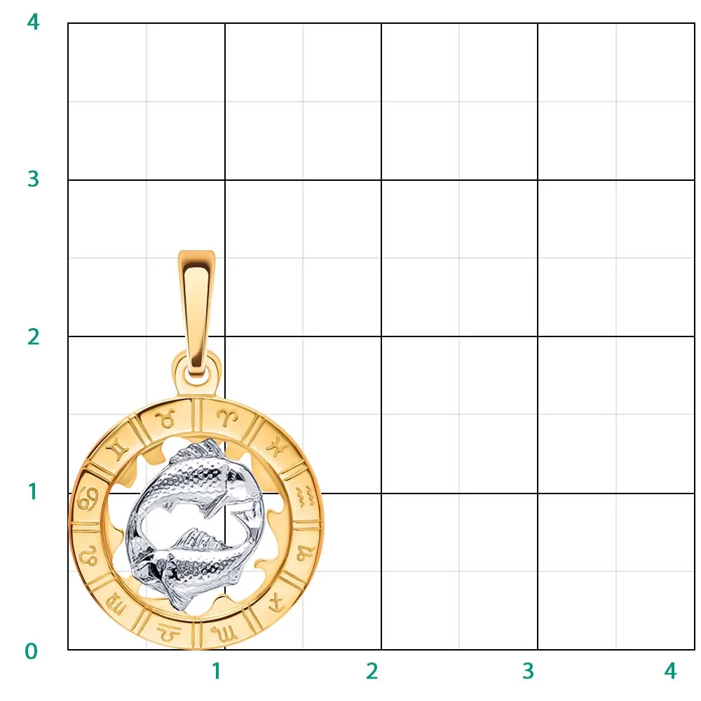 Кулон Atoll 5236/рыбы 1,5гр. 