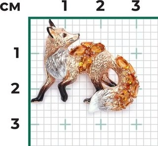 Брошь PLATINA 04-0294-00-206-1110 вес 4.89 г золото, эмаль, цитрин 