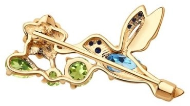 Брошь SOKOLOV 1075008_740203-1,89 вес 1.89 г золото, топаз, хризолит, фианит 