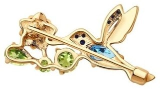 Брошь SOKOLOV 1075008_740203-1,89 вес 1.89 г золото, топаз, хризолит, фианит 
