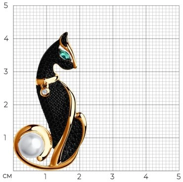Брошь Золото России 110497 TohaSharm вес 3.88 г золото, агат, жемчуг, фианит 