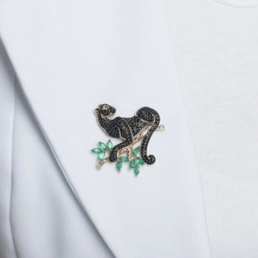 Брошь SOKOLOV 740299 вес 6.03 г золото, фианит, агат 