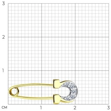 Брошь SOKOLOV 040165-2 вес 0.84 г золото, фианит 