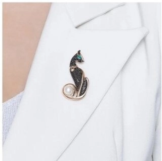 Брошь SOKOLOV 794011 вес 4.2 г золото, жемчуг, фианит, агат 