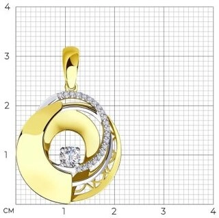 Подвеска SOKOLOV 035949-2 вес 2.47 г золото, фианит 