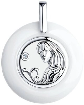 Подвеска Diamant 94-130-00575-1 вес 6.39 г серебро, керамика 