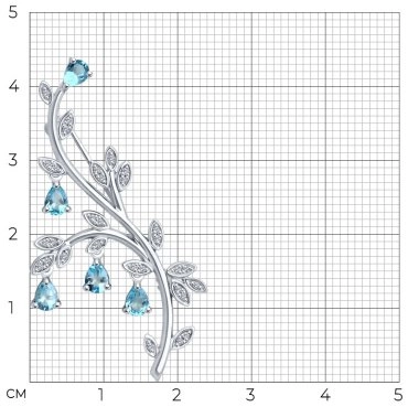 Брошь Золото России 3-50000-47 вес 3.66 г золото, бриллиант, топаз 