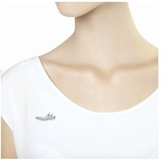 Брошь SOKOLOV 1381003_94-140-00683-1 вес 2.41 г серебро, фианит 