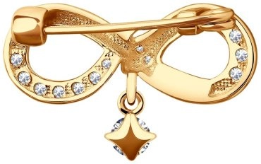 Брошь SOKOLOV 040325 вес 1.57 г золото, фианит 
