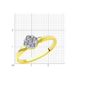 Кольцо Diamant 53-210-01297-1 17р 1,45гр. 