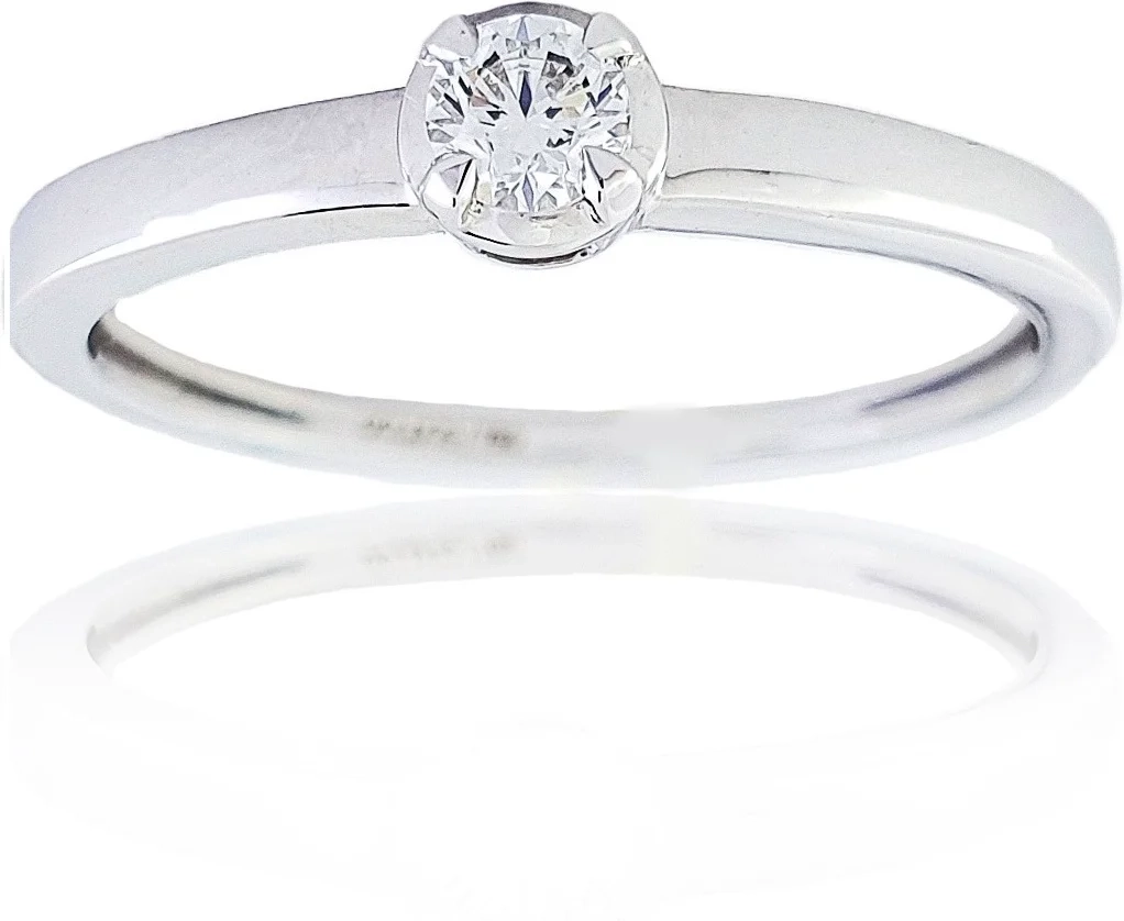 Кольцо Goldos DR6660W 17р 1,7гр 0,12ct.  - фото 3