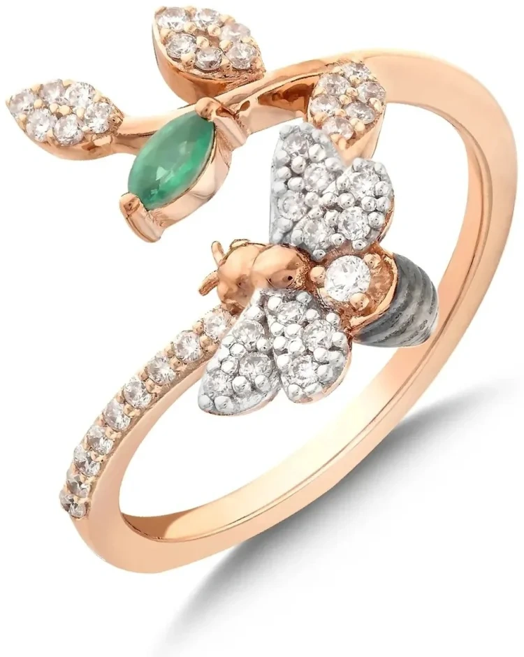 Кольцо Bee Goddess 1468 BG 17р 2,92гр 0,23ct 0,08ct. 