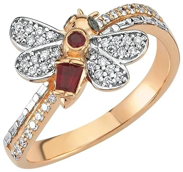 Кольцо Bee Goddess 1003 BG 17р 3,51гр 0,28ct 0,2ct. 