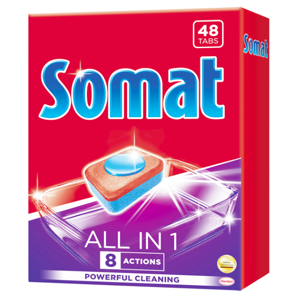Somat ыдыс жуғыш машинаға арналған таблеткалар All in one 48 дана