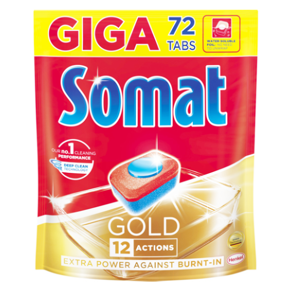Somat ыдыс жуғыш машиналарына арналған таблеткалар Gold 72 дана