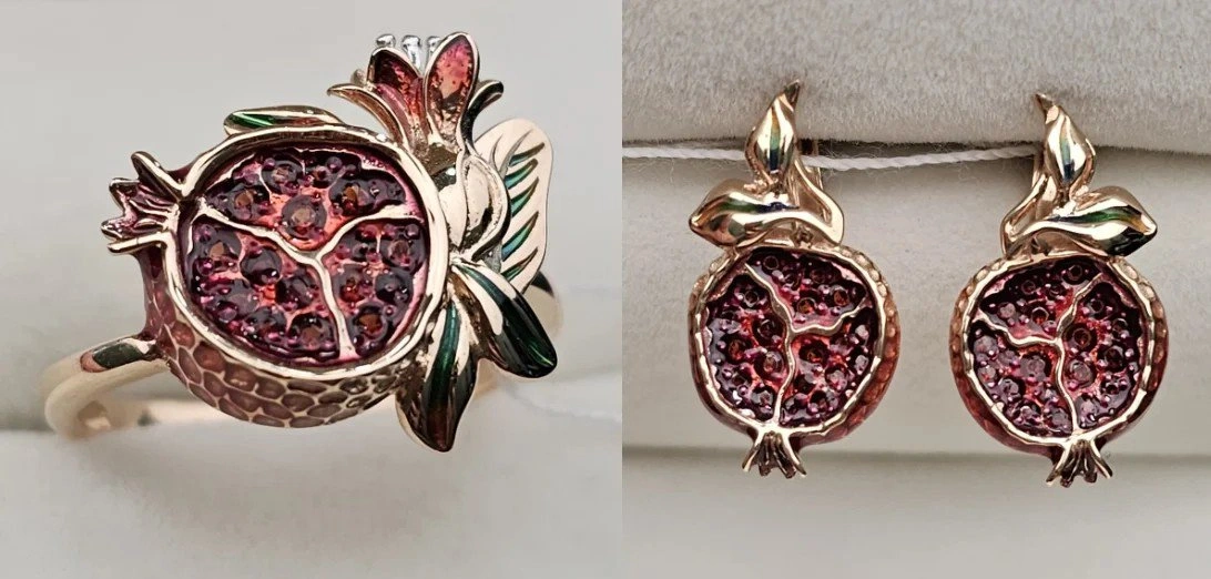 Ювелирный комплект Deimantas 110316466 18р 3,32гр 3,98гр. 