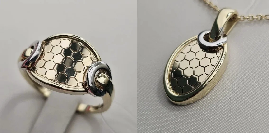 Ювелирный комплект Deimantas 112693507 19р 3,4гр 2,27гр.  - фото 4