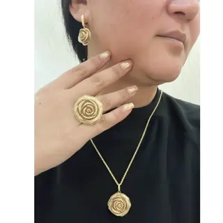 Ювелирный комплект Fiore Doro Роза 18р 28гр  - фото 5