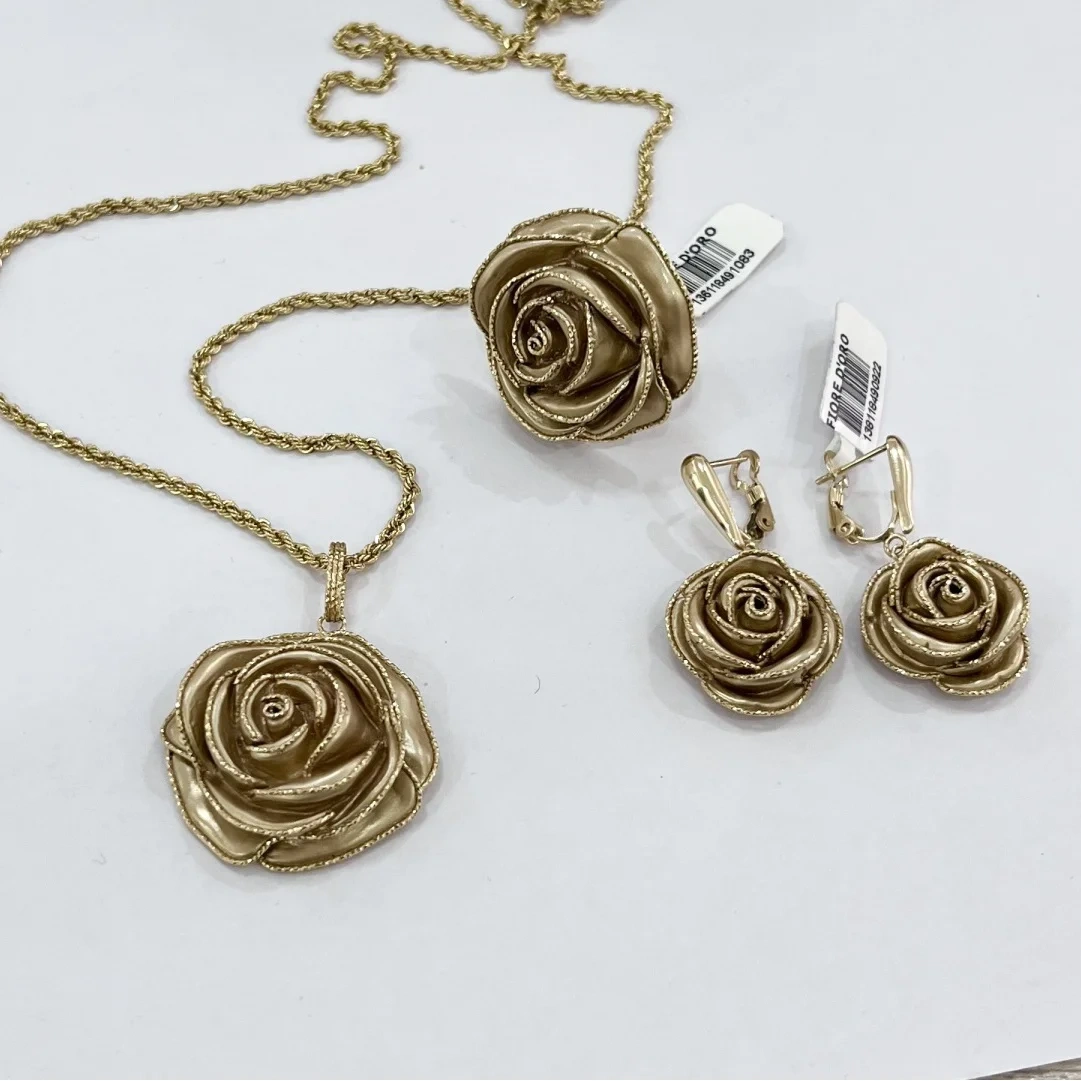 Ювелирный комплект Fiore Doro Роза 18р 28гр  - фото 3